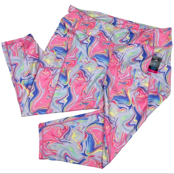 New Pro Player Marble Swirl Leggings 2X Pockets - Picture 1 of 5